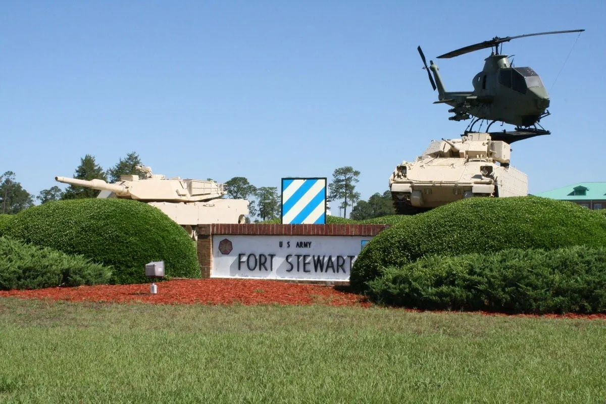 The Fort Stewart front gate sign